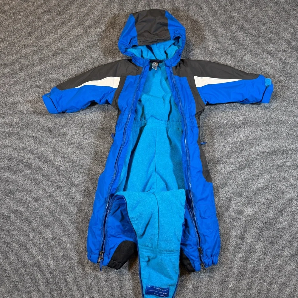REI 18 Months Timber Mountain Blue Snowsuit Fleece‎ Lined Full Zip Up Hooded